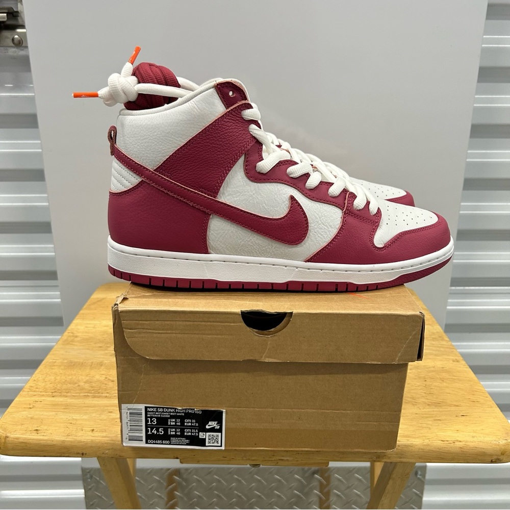 Nike SB Dunk High Pro ISO Orange Label Sweet Beet Sz 13 DQ4485-600 Mens New - Picture 1 of 10
